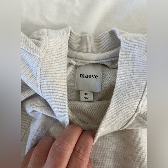 Maeve by ANTHROPOLOGIE Puff-Sleeve Sweatshirt Tee Ribbed Top - Picture 6 of 7